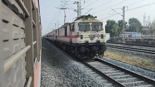 High Speed Crossings of 16312 KCVL  SGNR Express with other Trains from Ahemdabad to Bikaner [upl. by Anaihs]