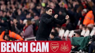 BENCH CAM  Arsenal vs Newcastle United 41  All the goals drama and celebrations from N5 [upl. by Oiraved]