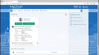 Access Your Vaccination amp Testing Credentials in MyChart For Desktop [upl. by Brittnee103]