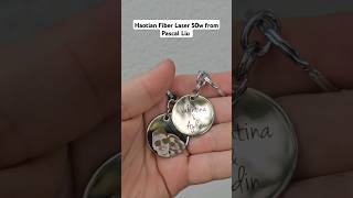 Engraving photo on stainless steel keychains with Haotian Fiber Laser 50w from Pascal Liu [upl. by Bink]