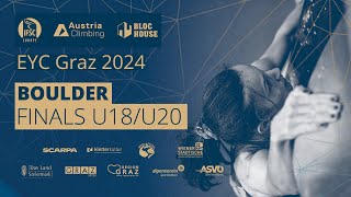 IFSC Bouldering FINALS U20 amp U18  European Youth Cup  Graz AUT 2024 [upl. by Stiruc]