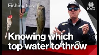 How to throw top water and determining the right bait  with Kevin VanDam [upl. by Smailliw763]