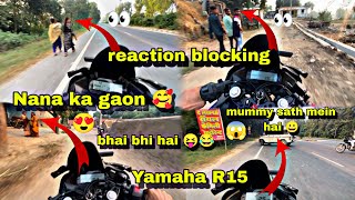 gaon public Reaction😍 on R15v3 Akrapovic full system  up 32 rider publicreaction👀😍 [upl. by Mccreery]