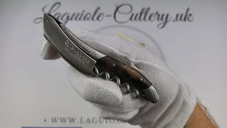 Laguiole Sommelier Corkscrew  Chiseled Bolsters  Grapevine Wood [upl. by Philender984]