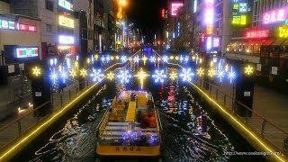 道頓堀川 夢をつなぐ光の川 イルミネーション 2013 Illumination on Dotonbori River Osaka Japan [upl. by Ennayram]