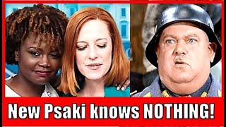 I Present to you Jen Psakis Replacement Karine JeanPierre who KNOWS NOTHING aka Sgt Schultz [upl. by Darooge]