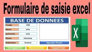 formulaire de saisie excel  Comment créer un formulaire de saisie Excel [upl. by Anatsirhc57]