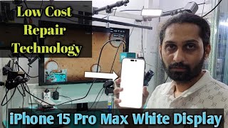 iPhone 15 Pro Max White Display Solution Iphone Screen Problem After update Low cost repair [upl. by Lomasi]