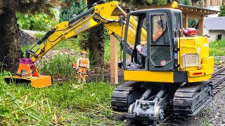 Vegetation clearing around railway RC excavator RailRoad Case CX85RR AMT Group [upl. by Louanne]