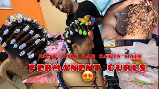 Hair Perming at Home🫢 How to do hair curly at home ​⁠BekeshSherpais1tc gorkheyboyvlogs6643 [upl. by Odanref]