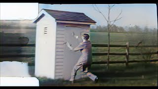 1947 Rodgers Family Niles Michigan 8mm AI Color Bathroom Boys in Outhouse BluesDriving in country [upl. by Sullivan]