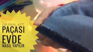 Evde Orjinal Kot Paçası Nasıl Yapılır   Terzi Tadilat parası vermeye son👖 [upl. by Hairacaz]