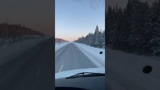 Snow  Highway 11 ON Canada  New Liskard to Cochrain ON  Semi Driving on snow covered road 11 [upl. by Chivers]