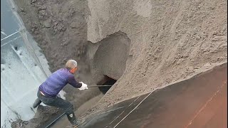 Barge unloads 3600 tons of sand  relaxing video [upl. by Nonnair784]