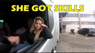 Amazing female truck driving [upl. by Animlehliw]