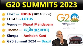 G20 Summits 2023  Indias G20 Presidency  G20 शिखर सम्मेलन 2023  Current Affairs 2023  modi [upl. by Kolb217]