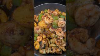 Easy Delicious Shrimp amp Potatoes shorts shrimp [upl. by Coshow]