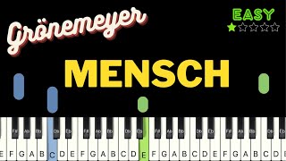 Mensch  Herbert Groenemeyer  Piano Tutorial Easy [upl. by Erlandson]