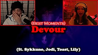 Sykkuno got so many JUMP SCARES in Devour went WRONG  ft Disguised Toast QuarterJade Lilypichu [upl. by Karisa]