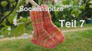 BABYSOCKEN  KINDERSOCKEN STRICKEN  TEIL 7 Die Spitze [upl. by Brocky79]