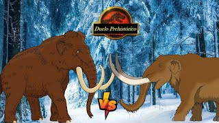 Mamut Lanudo VS Mastodonte Americano  Duelo Prehistórico [upl. by Martineau326]