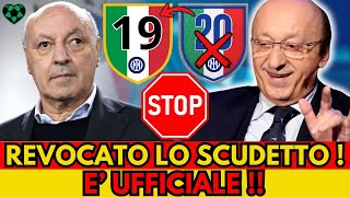 INTER NOTIZIA UFFICIALE REVOCATO SCUDETTO PER ILLECITO SPORTIVO [upl. by Teresina]