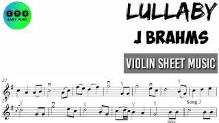 Karaoke  Lullaby  J Brahms  Violin Sheet Music [upl. by Lowenstern]