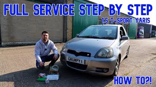 Toyota Yaris TSport 15 19992005 Full Service Step by Step guide How to service my car Part 1 [upl. by Roddy926]