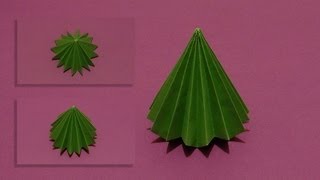 How To Make An Origami 3D Tree 01 [upl. by Tamer]