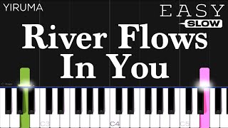 Yiruma  River Flows In You  SLOW EASY Piano Tutorial [upl. by Fatimah563]