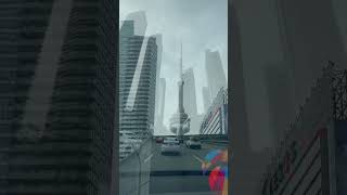 DownTown Toronto VIEWS in 4K from Gardiner Expressway TRAFFIC  Ontario Canada [upl. by Asseralc]