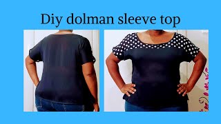 How to make a dolman sleeve topdiy easy dolman sleeve top [upl. by Aelaza]