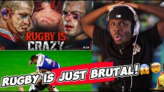 🔥😱😱REACTING TO RUGBY MOST BRUTAL HITSSKILLSTACKLES🔥😱 [upl. by Garreth]