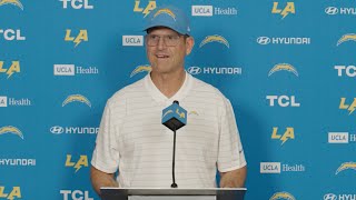 Jim Harbaugh On Win vs Panthers amp Steelers Prep  LA Chargers [upl. by Heathcote]