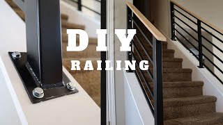 DIY Stair Railing Staircase Makeover [upl. by Bronson761]