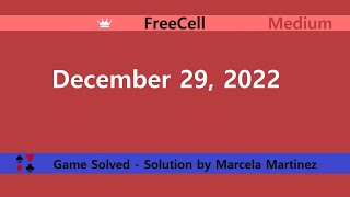 Microsoft Solitaire Collection  Freecell Medium  December 29 2022  Daily Challenges [upl. by Sim]