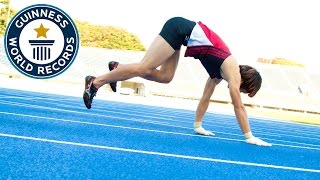 Fastest 100 m running on all fours  Guinness World Records [upl. by Yelrahc]