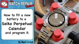 How to reset a Seiko perpetual calendar and fit a new battery Watch repair tutorials 8F32 [upl. by Shepperd854]