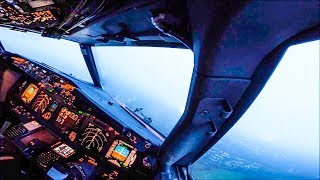 Turbulent Bad Weather Cockpit Landing  Boeing 737800 [upl. by Rickey]