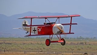 Fokker DR1 Triplane 3D Aerobatics Deadstick Landing at Gilman Springs USSM Qualifier RC Airshow [upl. by Tibbitts]