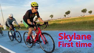 First time riding in Sky Lane Suvarnabhumi Bicycle track  2 laps Trek Domane AL2 [upl. by Adonis226]