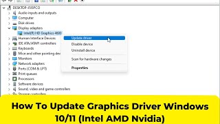 How To Update Graphics Driver Windows 1011 Intel AMD Nvidia [upl. by Edmanda779]