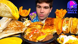 ASMR TACO BELL MUKBANG CHEESE BURRITOS CRUNCHWRAP CHALUPA NACHOS FRIES QUESADILLA  WITH CHEESE [upl. by Aihseyn]