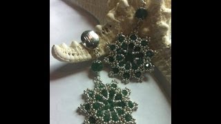 Tutorial orecchini con swarovski Come fare orecchini Absinthe con perline e cristalli [upl. by Akayas897]