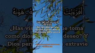 Surah 45 Al Jathiya Ayat 23 español ¿Viste aquel que toma como dios su deseo Sagrado Corán español [upl. by Stanway]