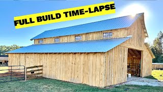 Unbelievable budget pole barn built in 10 minutes TIMELAPSE [upl. by Barclay302]