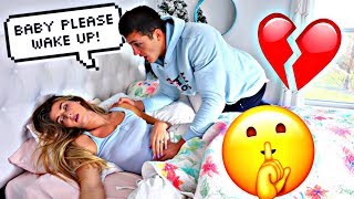 NOT WAKING UP PRANK ON FIANCE Cute Reaction [upl. by Premer]