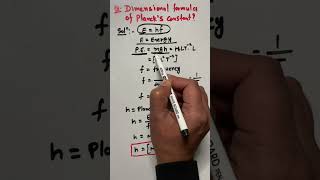 dimensional formula of plancks constant h  plancksconstantdimensionalformula PlancksConstant [upl. by Aihsein]