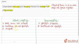 Compare between mixed cropping and intercropping Write down from advantage of [upl. by Anneiv]