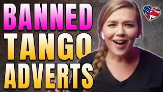 AMERICAN REACTS TO BANNED TANGO ADVERTS  AMANDA RAE  AMERICAN REACTS [upl. by Innob72]